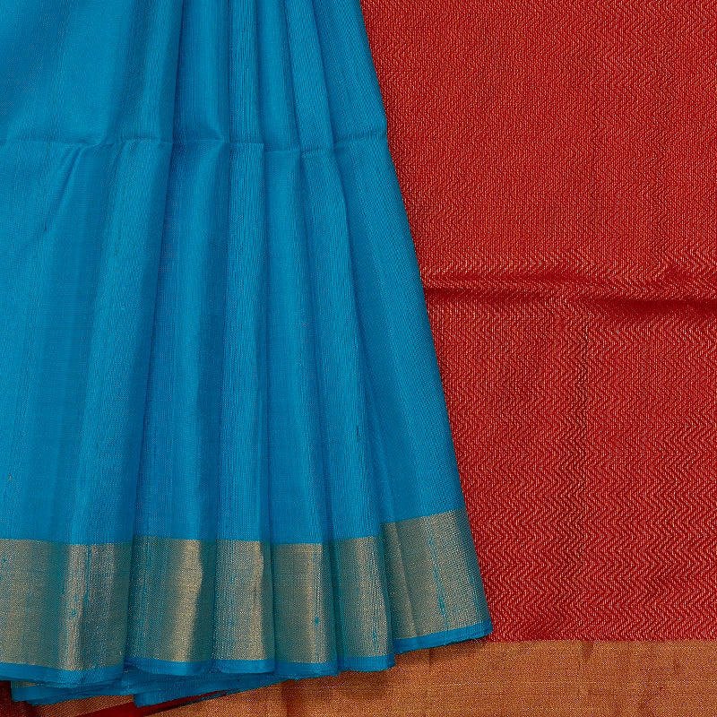Hayagrivas Sky Blue Handloom Soft Silk Saree KSBE28I3-1