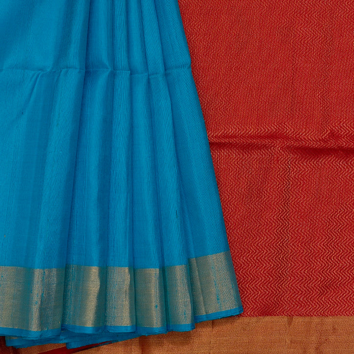 Hayagrivas Sky Blue Handloom Soft Silk Saree KSBE28I3-1
