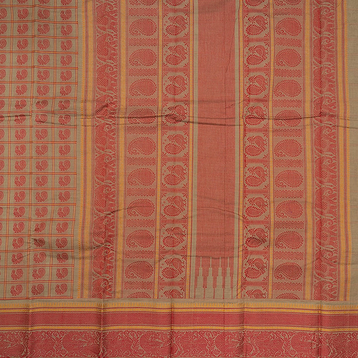 Hayagrivas Beige Handloom Kanchi Cotton Saree SSCBF66E6-13