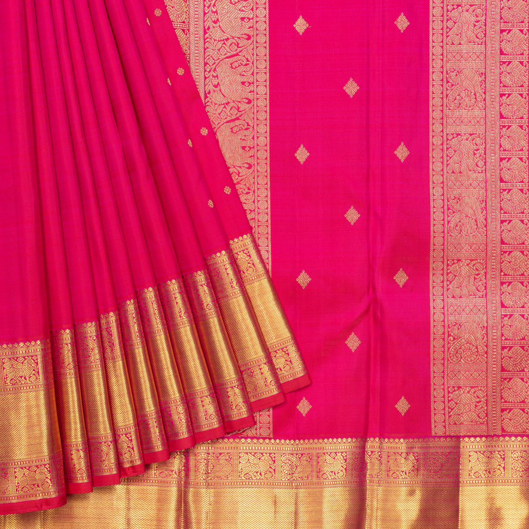 Hayagrivas Handloom Pink Kanjivaram Silk Saree KBF742H13-1