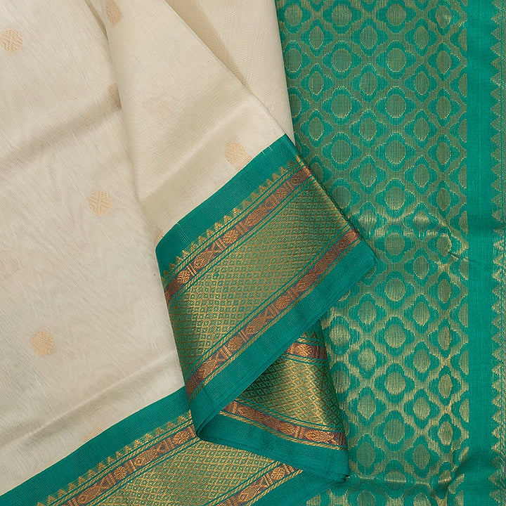 Hayagrivas Milk White Pure Silk Cotton Saree SSCBF34D5-2