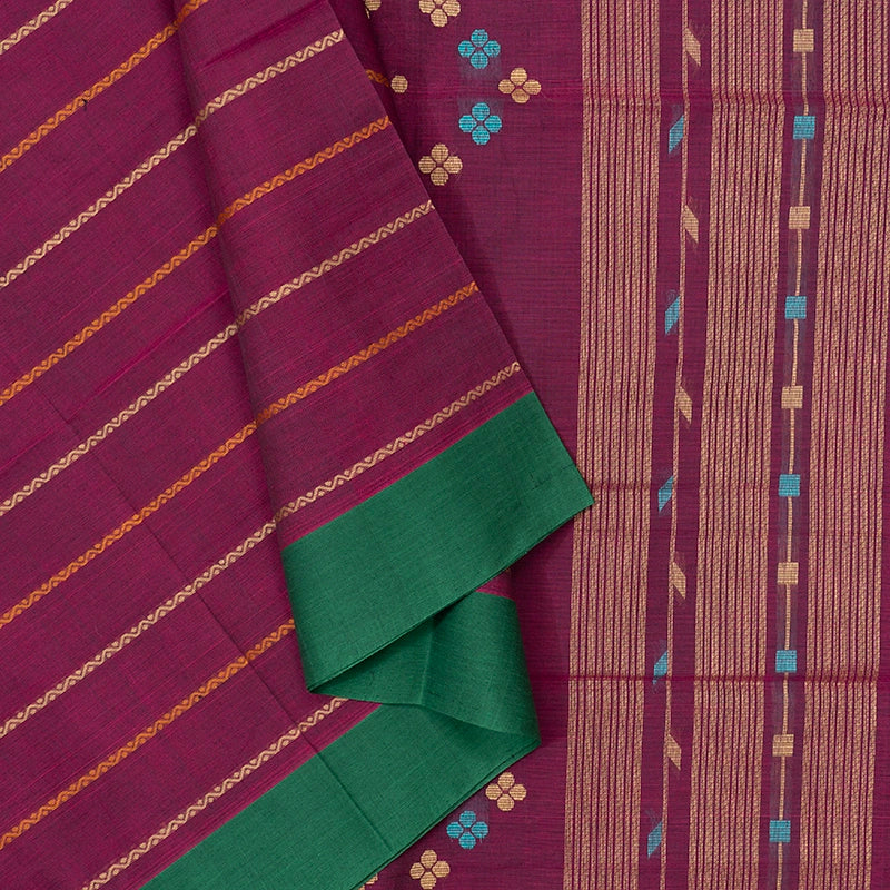 Hayagrivas Wine Purple Handloom Kanchi Cotton Saree SSCBF103F3-3