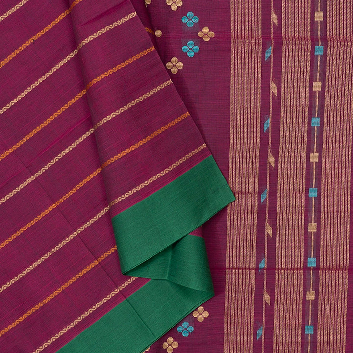Hayagrivas Wine Purple Handloom Kanchi Cotton Saree SSCBF103F3-3