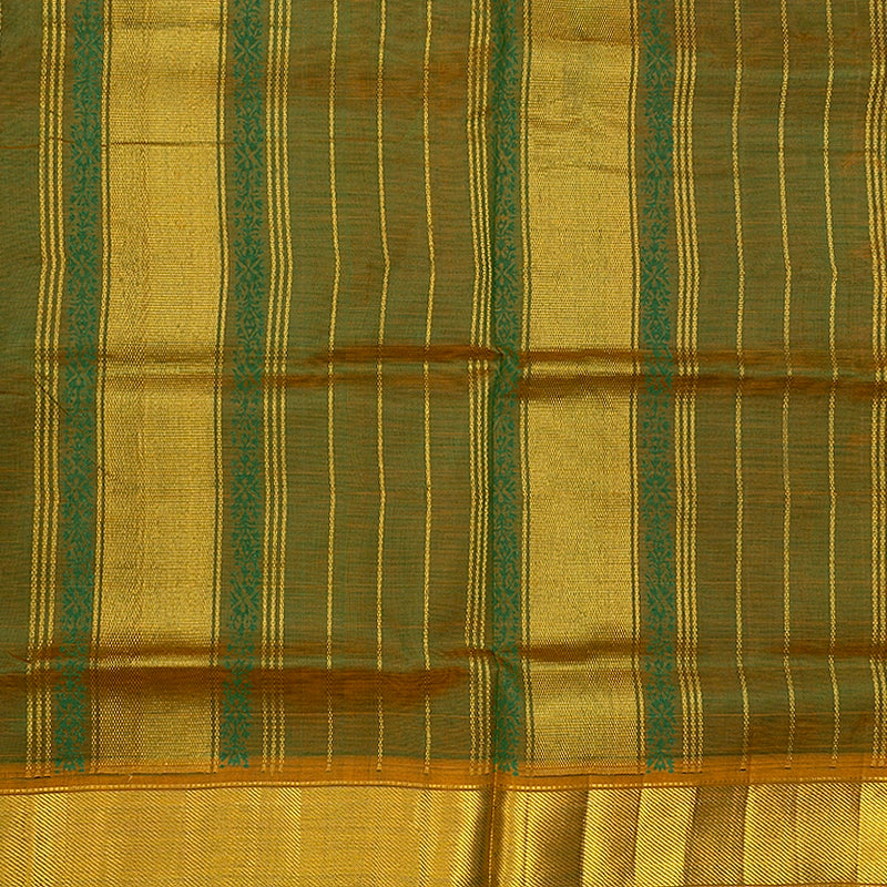 Hayagrivas Bottle Green Pure Printed Silk Cotton Saree HBF195E3-16