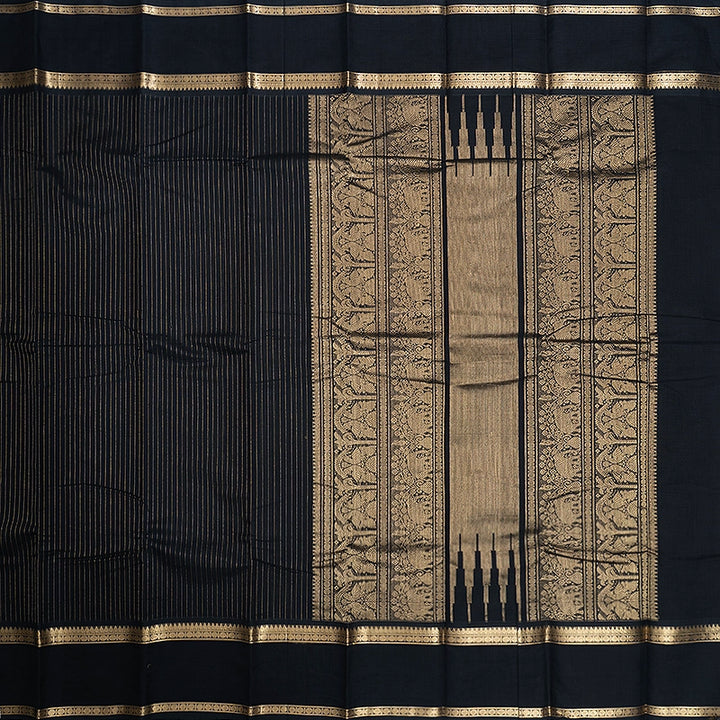 Hayagrivas Black Handloom Kanchi Cotton Saree SSCBF66E3-10