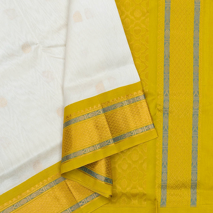 Hayagrivas White Pure Silk Cotton Saree SSCBF34D5-25