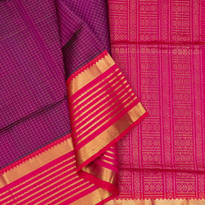 Hayagrivas Purple Kora Silk Cotton Saree KBE2296B11-1