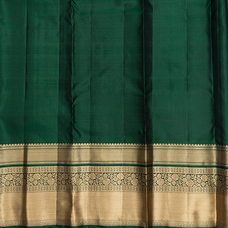 Hayagrivas Handloom Navy Blue Kanjivaram Silk Saree with Bottle Green Border KBF695G11-5
