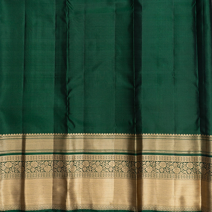 Hayagrivas Handloom Navy Blue Kanjivaram Silk Saree with Bottle Green Border KBF695G11-5