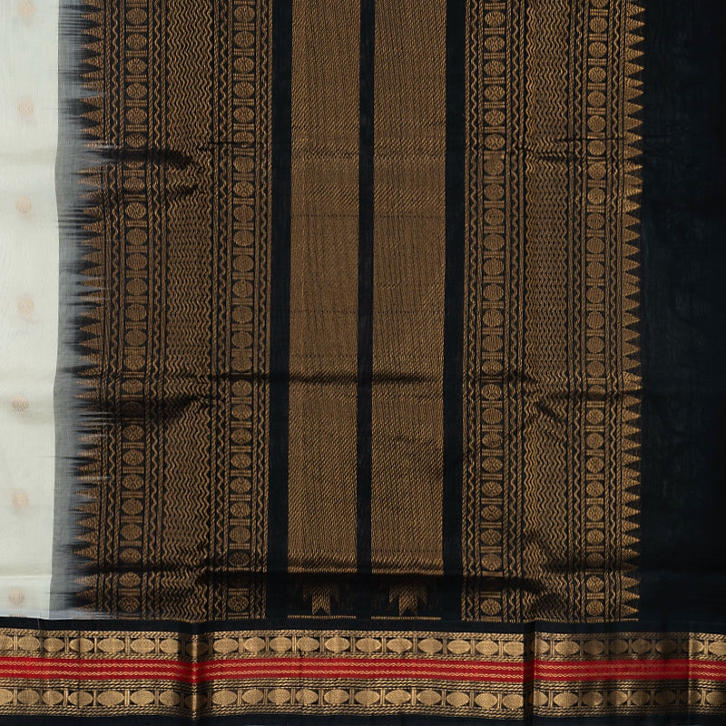 Hayagrivas Off-White Pure Silk Cotton Saree KBE2283B2-10