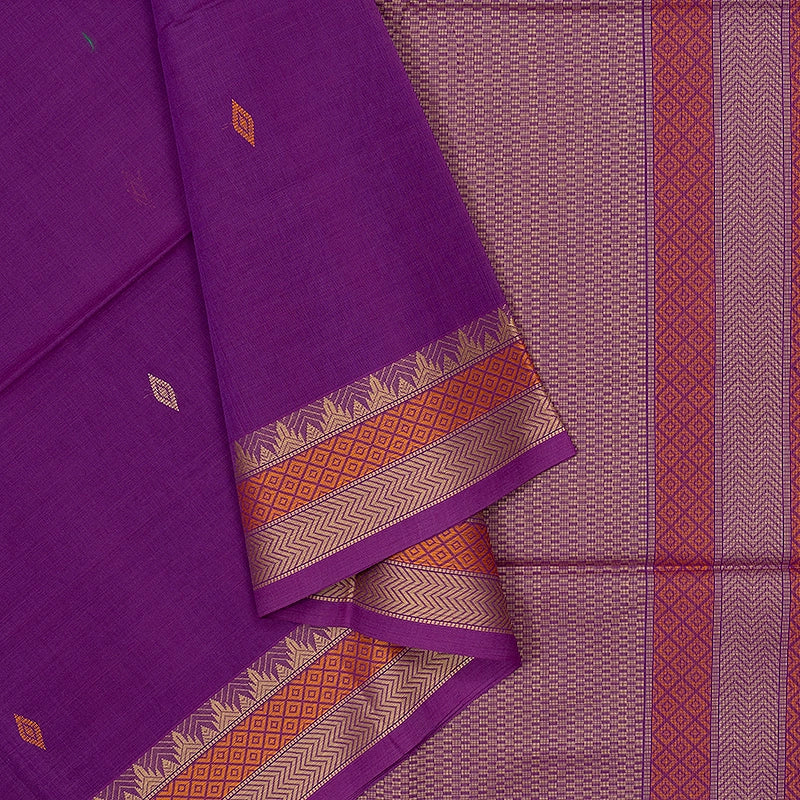 Hayagrivas Vadamalli Purple Handloom Kanchi Cotton Saree SSCBF104F10-1