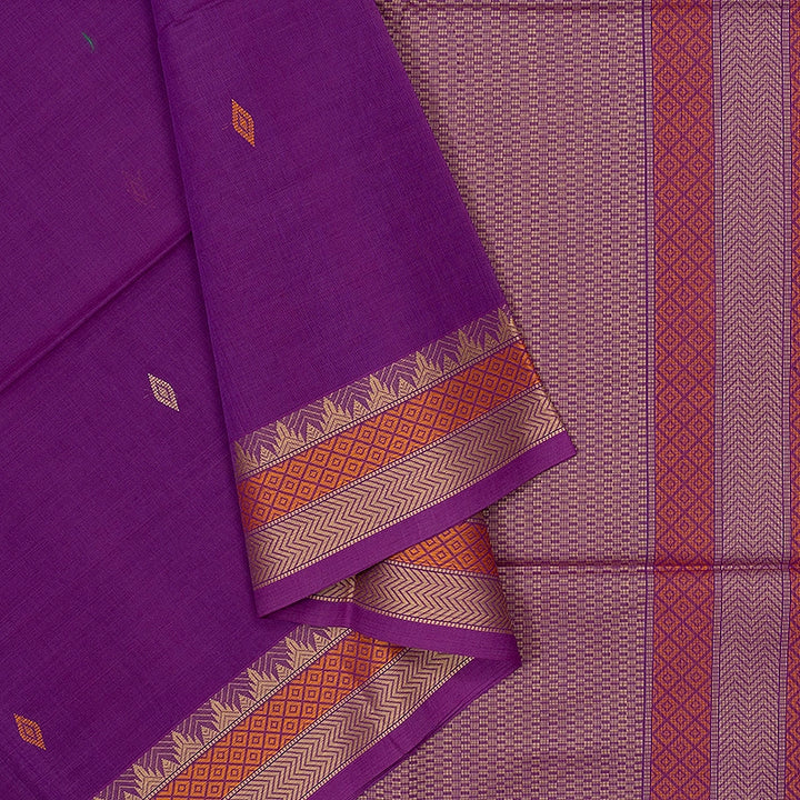Hayagrivas Vadamalli Purple Handloom Kanchi Cotton Saree SSCBF104F10-1