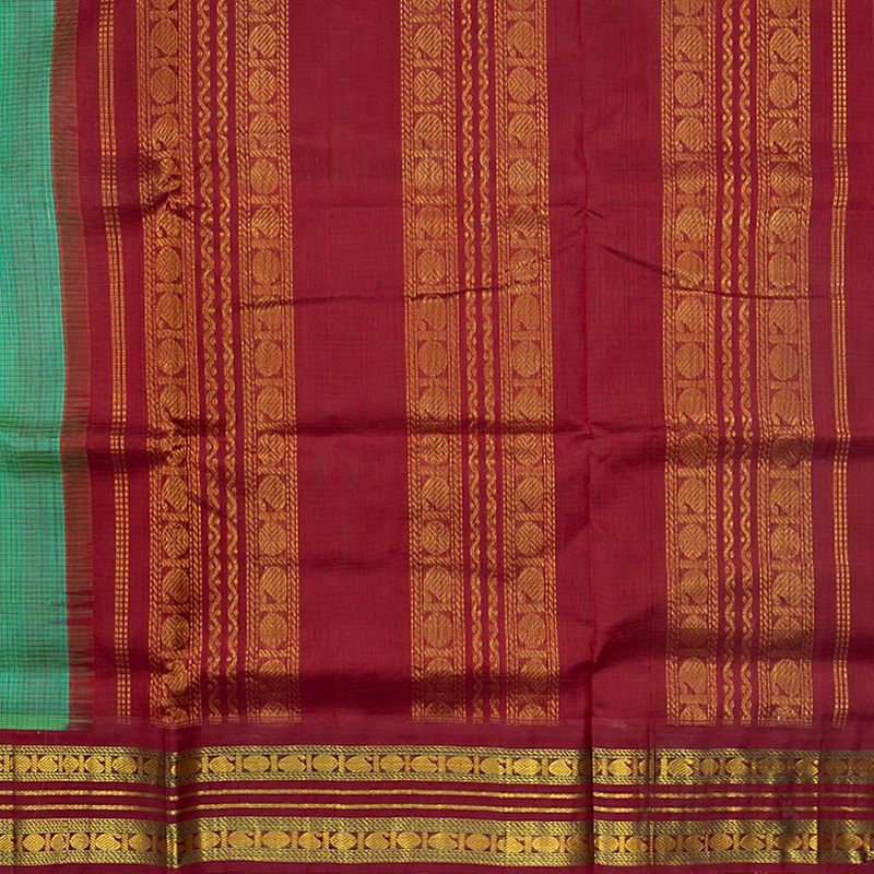 Hayagrivas Green Pure Silk Cotton Saree SSCBF16D2-9