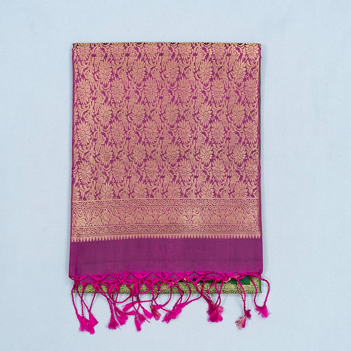 Hayagrivas Bottle Green Handloom Soft Silk Saree KBF454F1-6