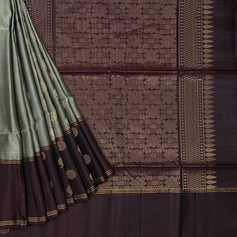 Hayagrivas Elephant Grey Handloom Soft Silk Saree KBF232E2-13