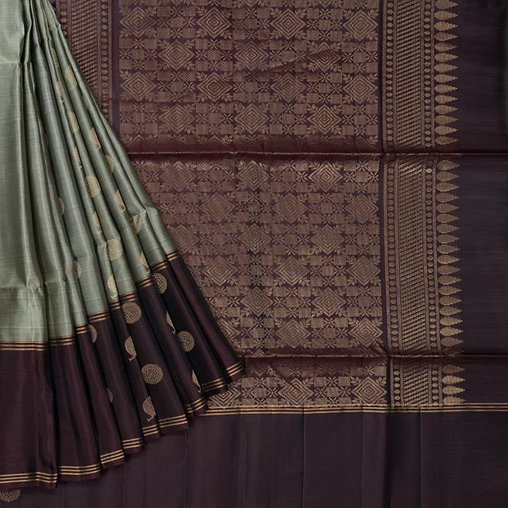 Hayagrivas Elephant Grey Handloom Soft Silk Saree KBF232E2-13
