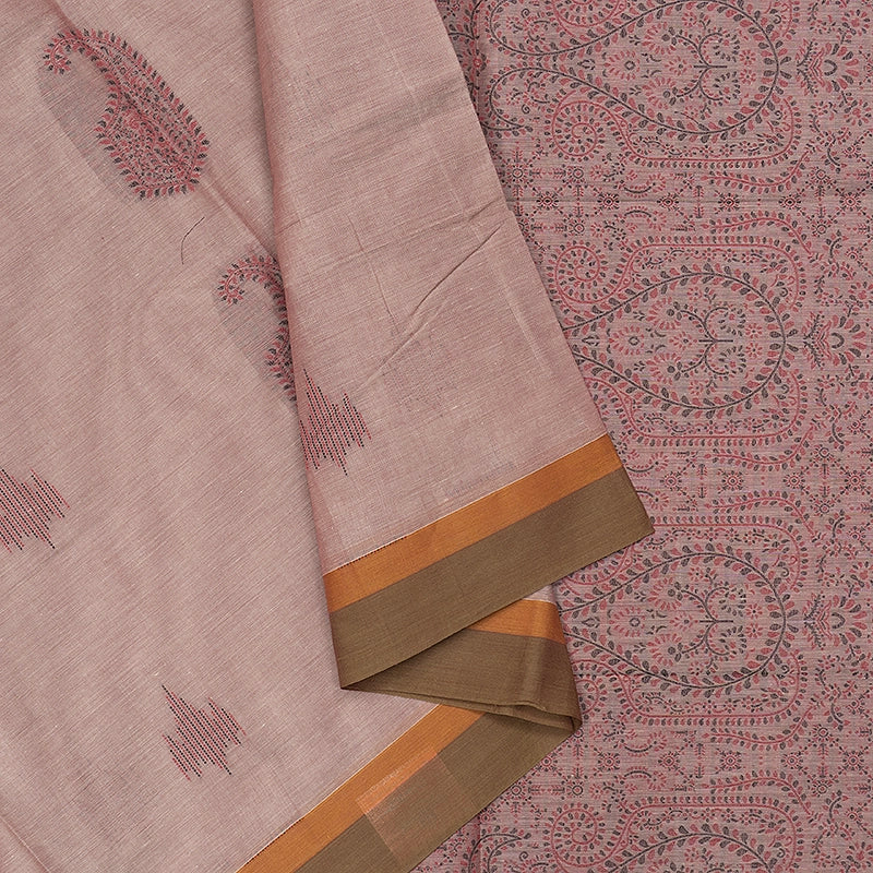 Hayagrivas Rose Pink Handloom Cotton Saree SSSBF127H12-3