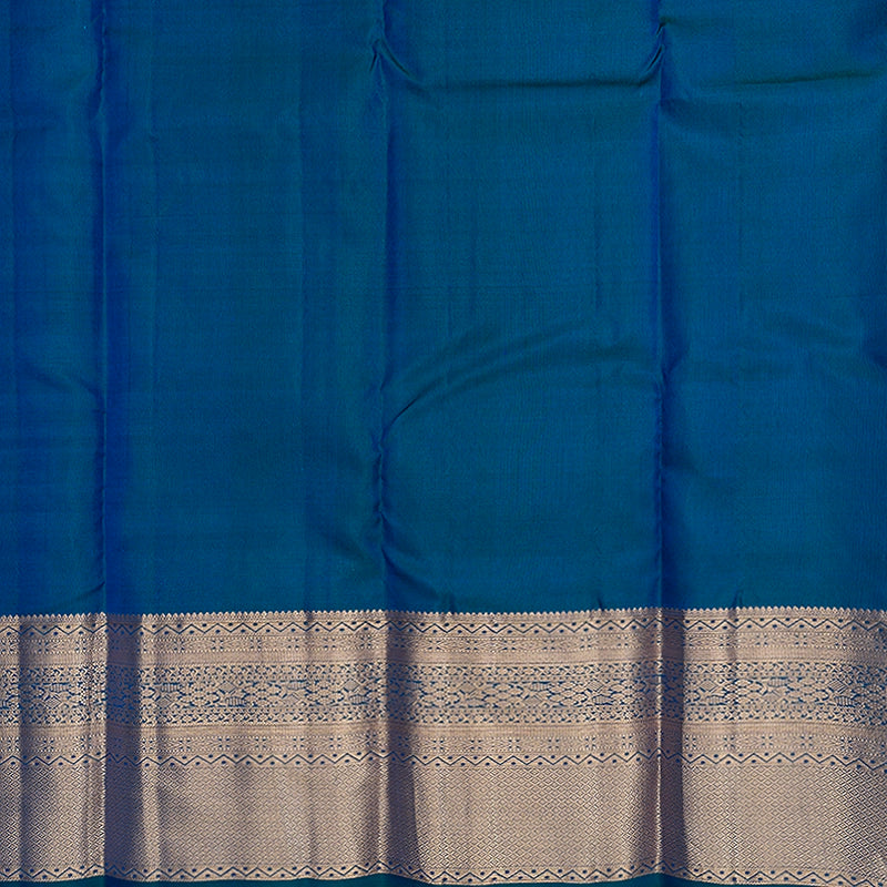 Hayagrivas Handloom Peacock Blue Kanjivaram Silk Saree KBF695G6-4