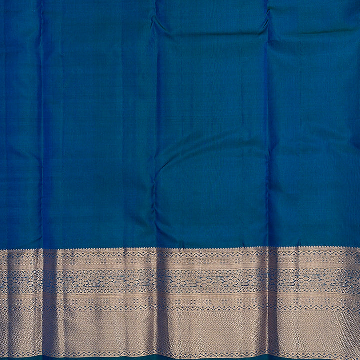 Hayagrivas Handloom Peacock Blue Kanjivaram Silk Saree KBF695G6-4