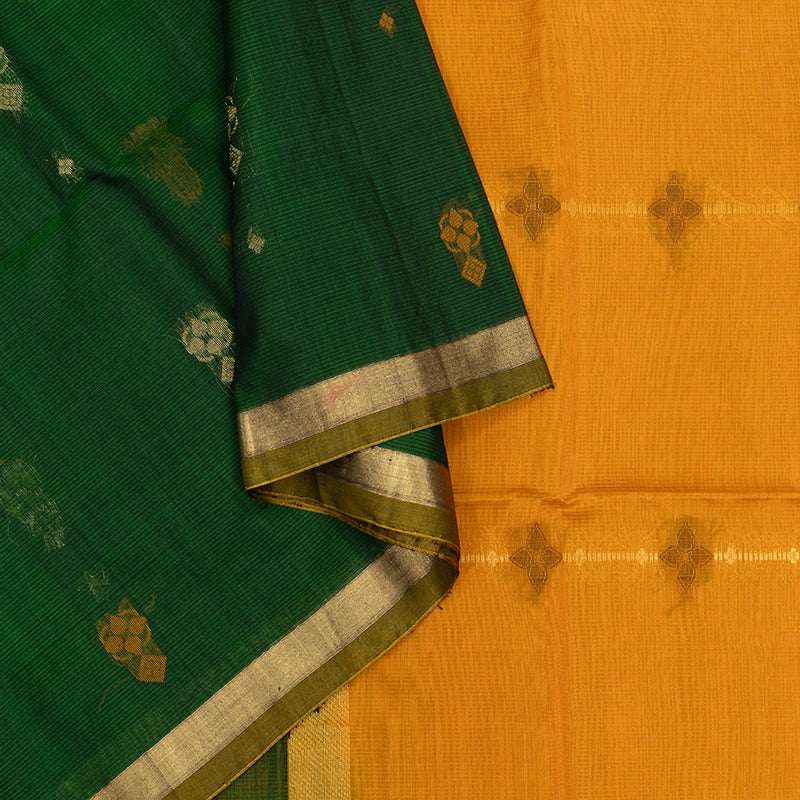 Hayagrivas Green Kora Silk Cotton Saree KSBE92A10-1