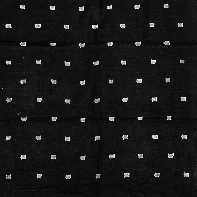 Hayagrivas Black Handloom Linen Saree KSBE147C9-4