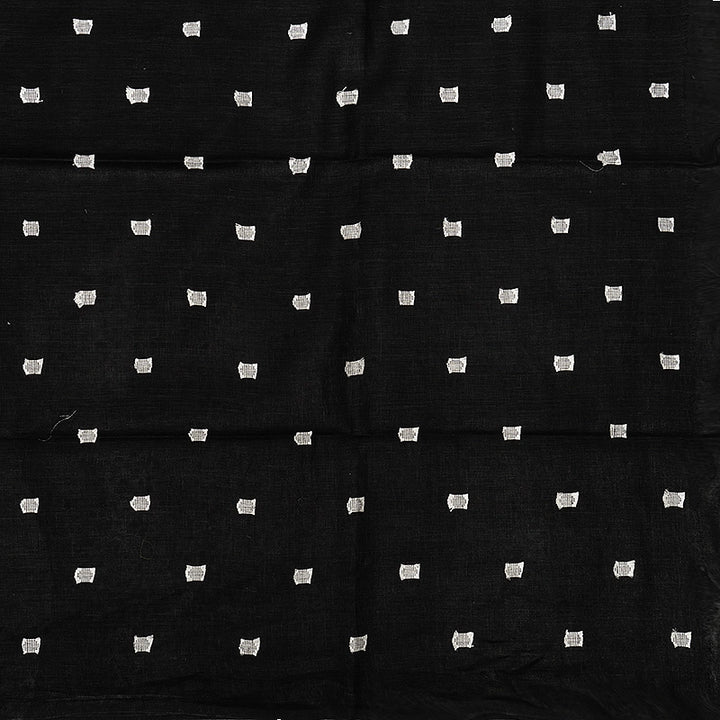 Hayagrivas Black Handloom Linen Saree KSBE147C9-4