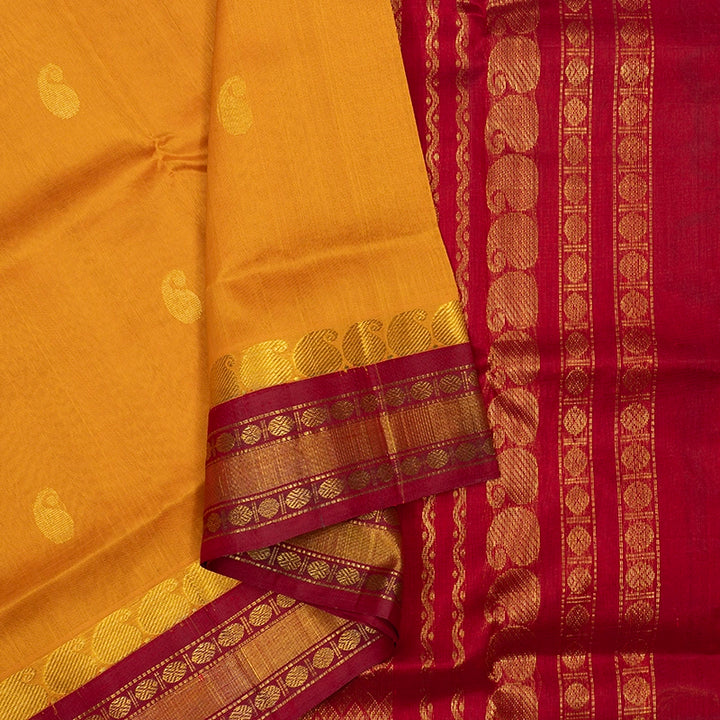 Hayagrivas Turmeric Yellow Pure Silk Cotton Saree SSCBF34D5-24