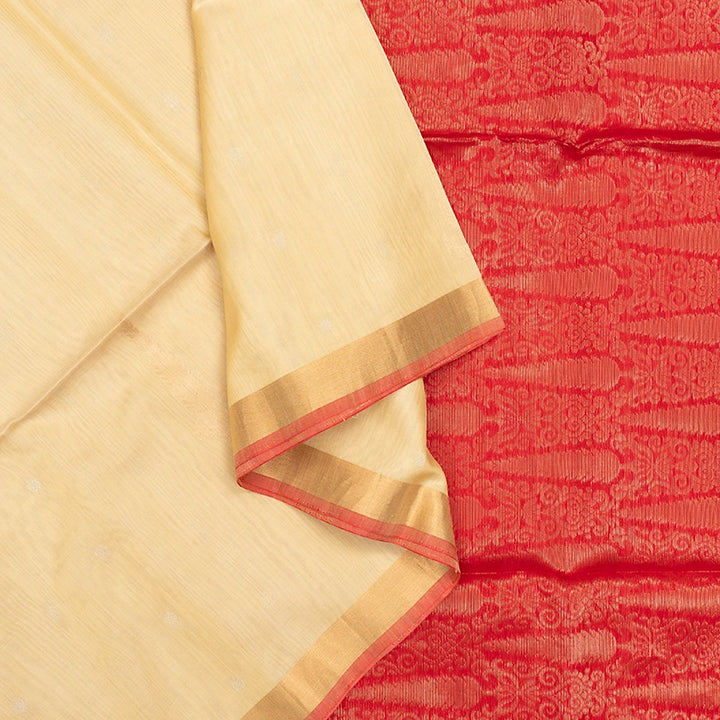 Hayagrivas Beige Kora Silk Cotton Saree KSBE27I2-12