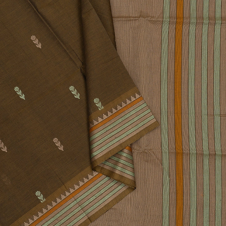 Hayagrivas Mehandi Green Handloom Kanchi Cotton Saree KSBE90A5-2