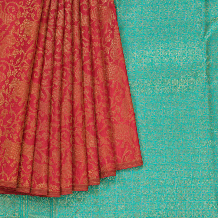Hayagrivas Handloom Red Kanjivaram Silk Saree BE662-SBS  KBEL662C1-1
