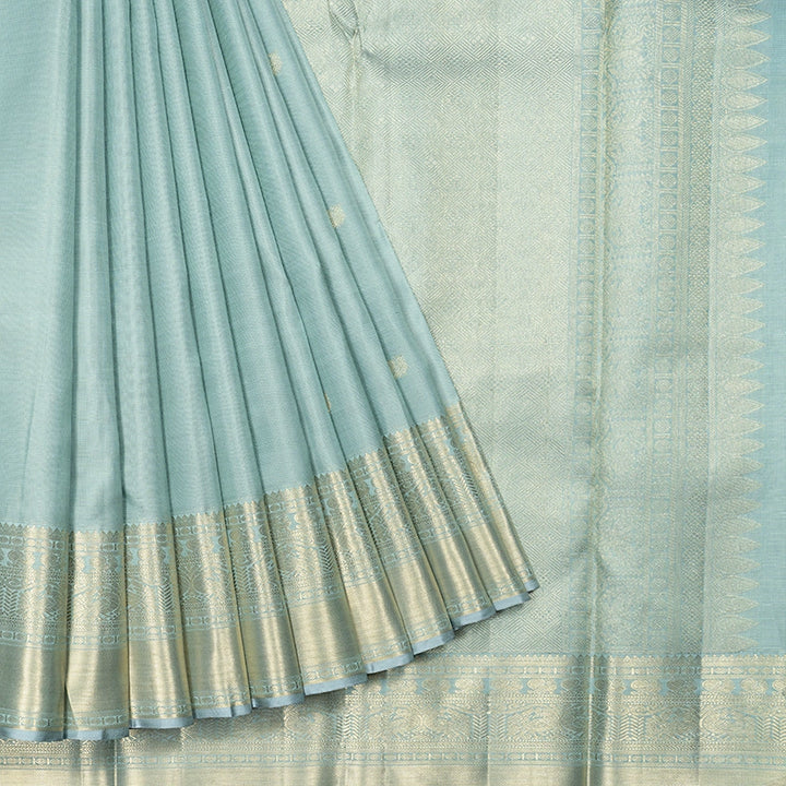 Hayagrivas Handloom Powder Blue Kanjivaram Silk Saree KBF732G4-1