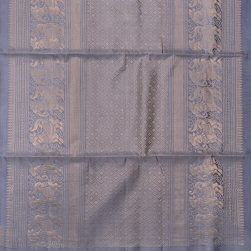 Hayagrivas Grey Handloom Soft Silk Saree KBF880H7-18