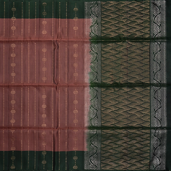 Hayagrivas Rust Brown Handloom Soft Silk Saree KBF883H2-15