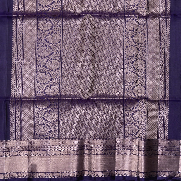 Hayagrivas Dark Blue Handloom Soft Silk Saree KBF883H20-1
