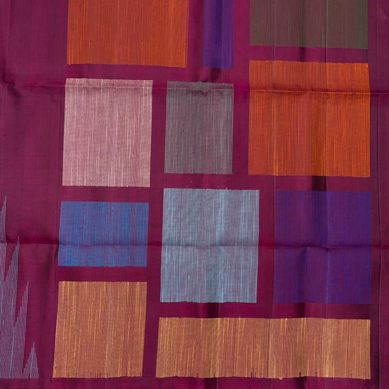 Hayagrivas Burgundy Handloom Soft Silk Saree KBF885H14-1