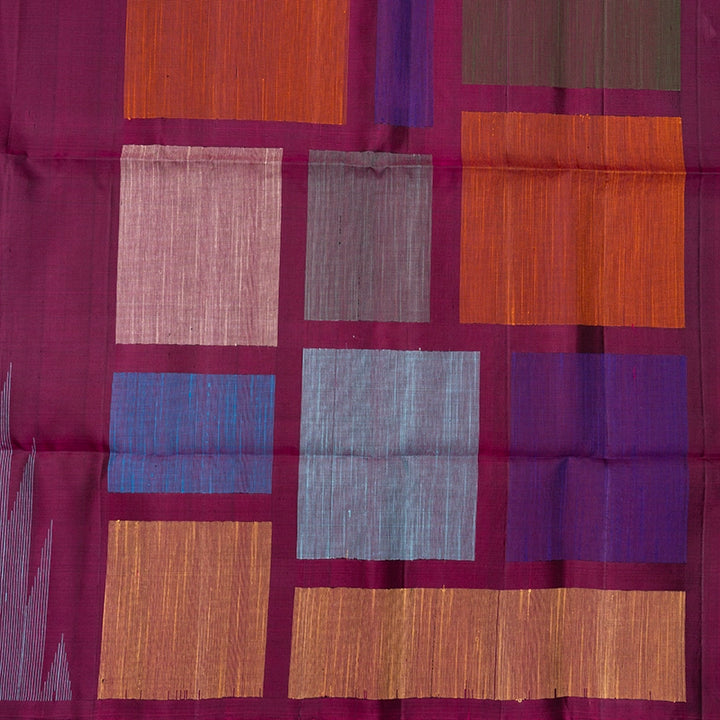 Hayagrivas Burgundy Handloom Soft Silk Saree KBF885H14-1