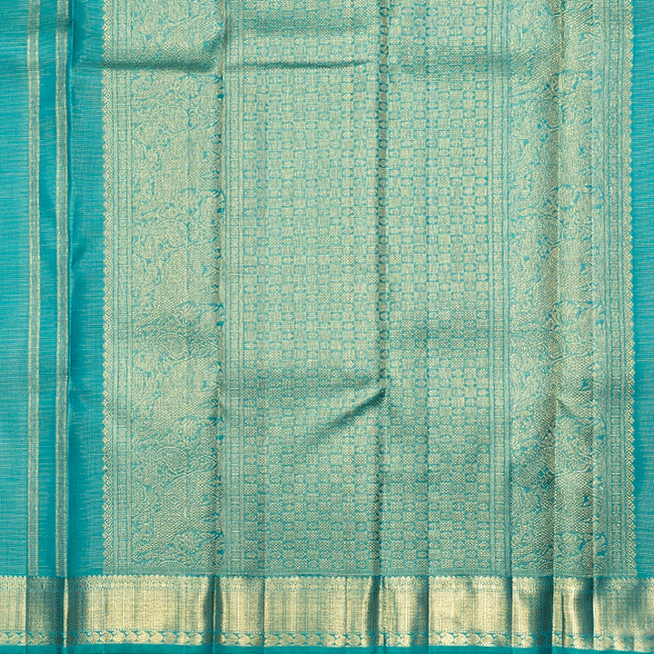 Hayagrivas Handloom Teal Green Kanjivaram Silk Saree KBFL389J1-1-BF389-SBS