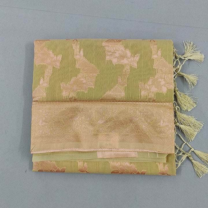 Hayagrivas Sage-Olive Fancy Cotton Saree SSCBF121H2-6