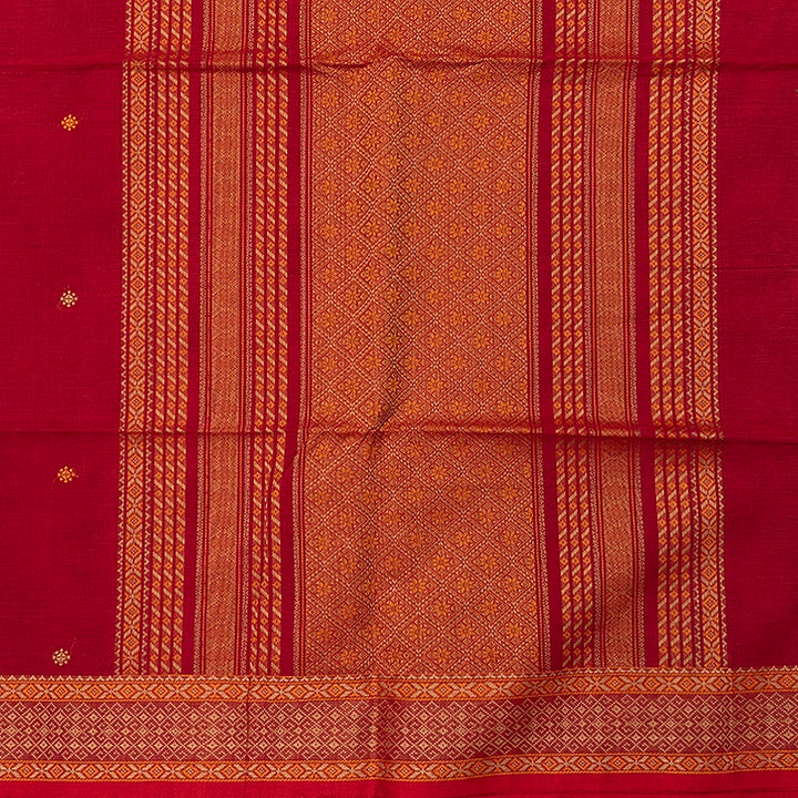 Hayagrivas Red Handloom Kanchi Cotton Saree SSCBF132H1-3