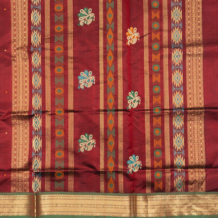 Hayagrivas Maroon Kanchi Silk Cotton Saree SSCBF132H11-1