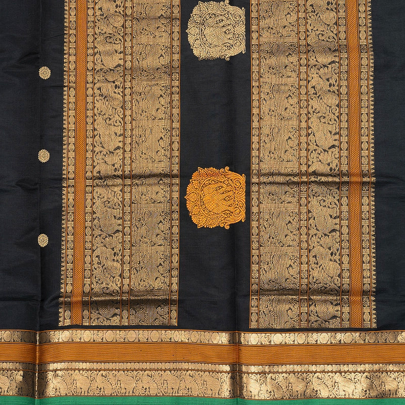 Hayagrivas Black Kanchi Silk Cotton Saree SSCBF132H12-2