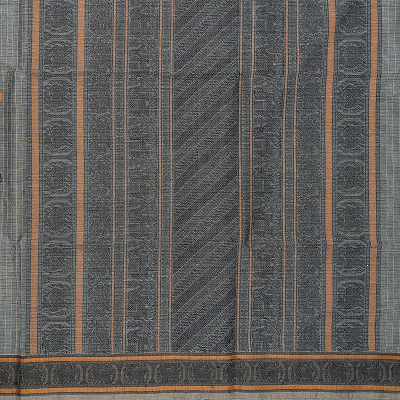 Hayagrivas Grey Handloom Kanchi Cotton Saree SSCBF132H18-1