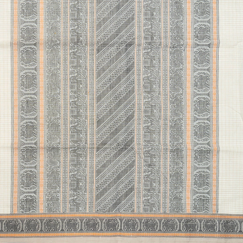 Hayagrivas Half-White Handloom Kanchi Cotton Saree SSCBF132H18-2