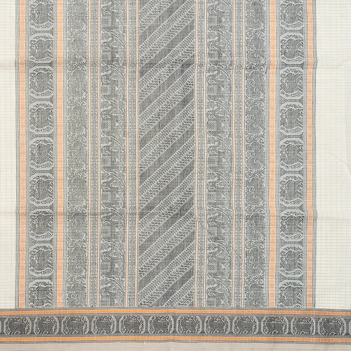 Hayagrivas Half-White Handloom Kanchi Cotton Saree SSCBF132H18-2