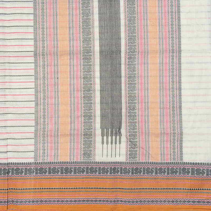 Hayagrivas White Handloom Kanchi Cotton Saree SSCBF132H19-2
