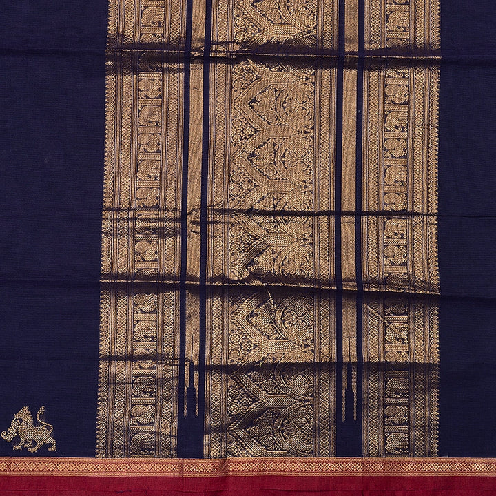 Hayagrivas Purplish Blue Handloom Kanchi Cotton Saree SSCBF132H20-2