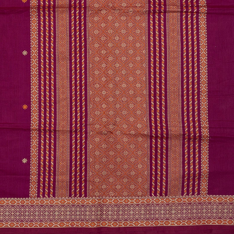 Hayagrivas Magenta Handloom Kanchi Cotton Saree SSCBF132H23-3