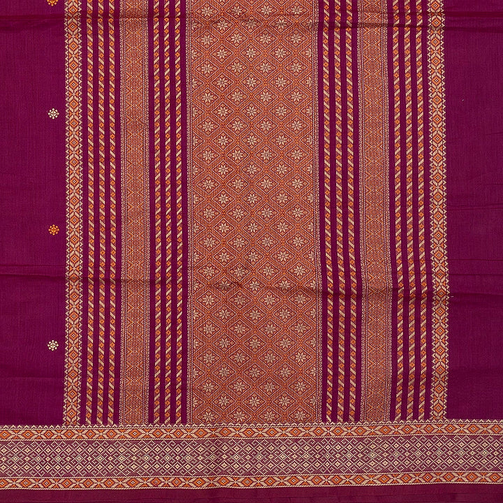 Hayagrivas Magenta Handloom Kanchi Cotton Saree SSCBF132H23-3