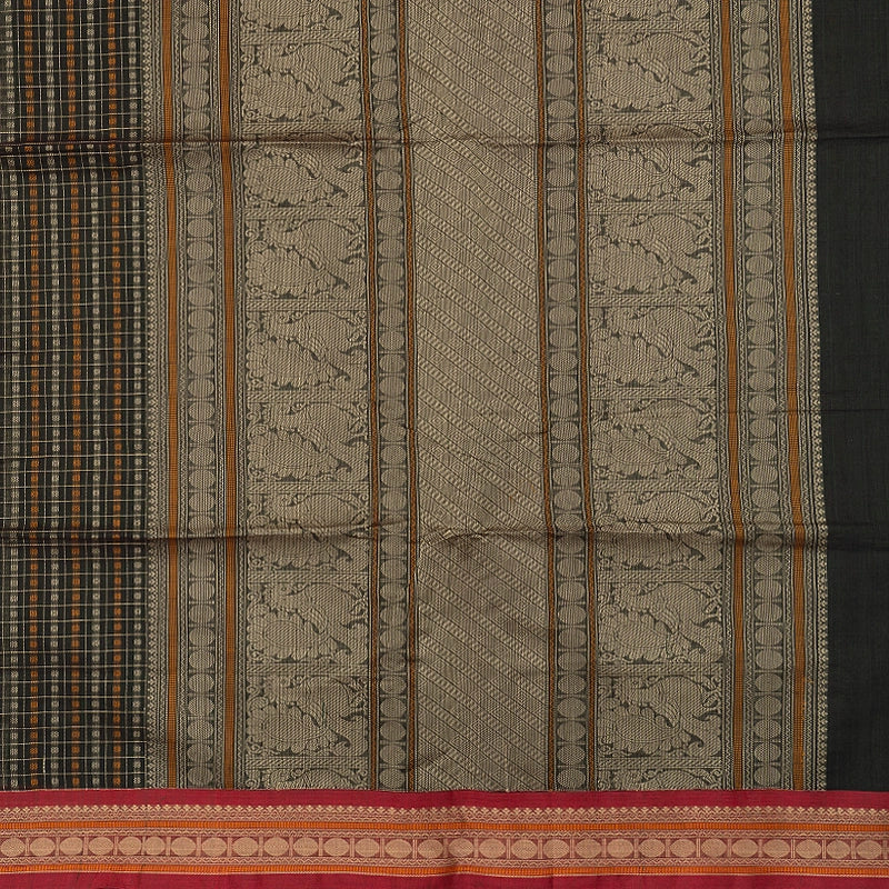 Hayagrivas Peacock Green Handloom Kanchi Cotton Saree SSCBF132H25-2