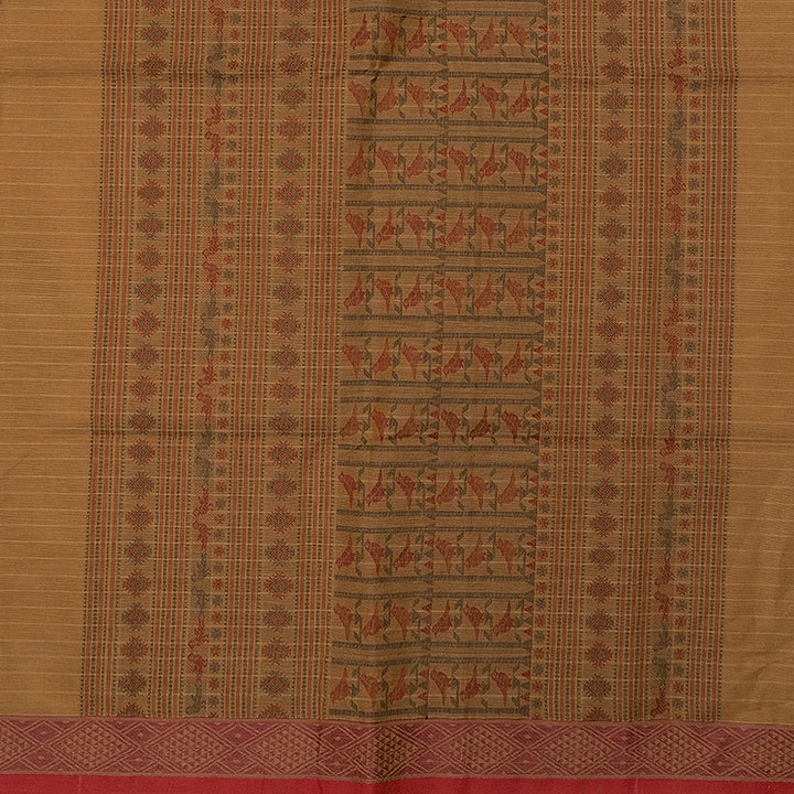 Hayagrivas Khaki Brown Handloom Kanchi Cotton Saree SSCBF132H6-4
